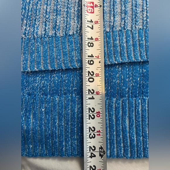 PILCRO Anthropologie Blue Striped Knit Sweater High Low Hem Women’s Medium - Picture 8 of 13